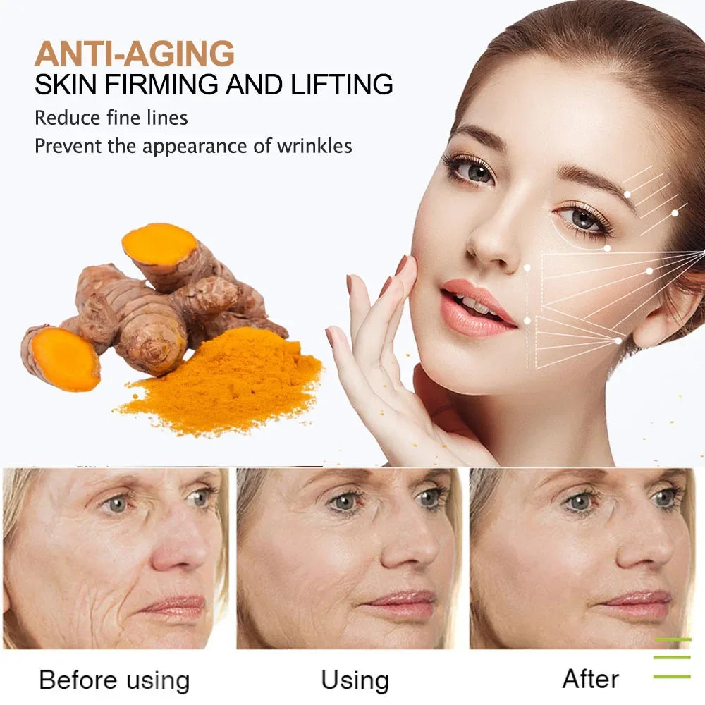 Turmeric lemon Skin Care products Acne Dark Spot Remover Whitening Brighten Facial Serum Face Cream Cleanser Serum Oil Cosmetics