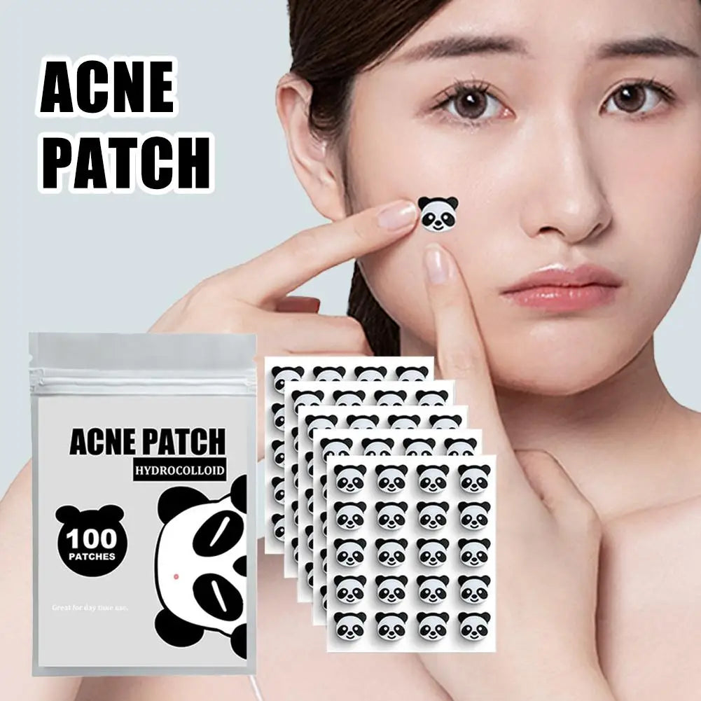 Hydrocolloid Acne Patch Pimple Patch, Cute Panda Shaped Acne Cover Patch For Face Invisible Zit Patch Acne Dots,100 Patches