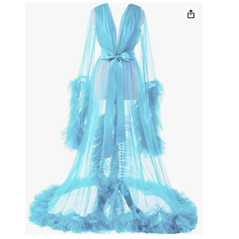 Sexy Woman's Lingerie Transparent Robe | Long |