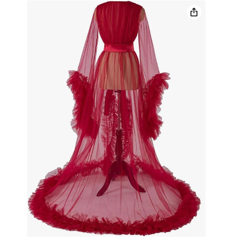 Sexy Woman's Lingerie Transparent Robe | Long |