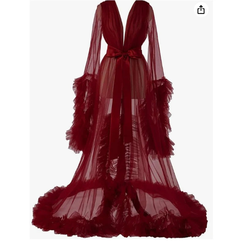 Sexy Woman's Lingerie Transparent Robe | Long |