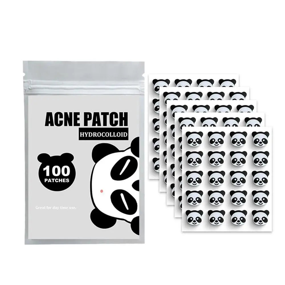 Hydrocolloid Acne Patch Pimple Patch, Cute Panda Shaped Acne Cover Patch For Face Invisible Zit Patch Acne Dots,100 Patches