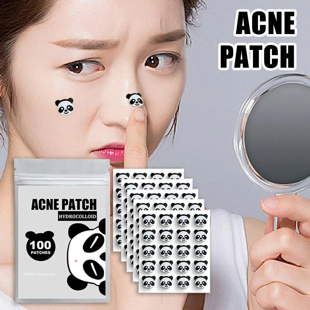 Hydrocolloid Acne Patch Pimple Patch, Cute Panda Shaped Acne Cover Patch For Face Invisible Zit Patch Acne Dots,100 Patches